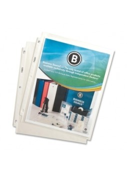 Business Source 74551 Top Loading Sheet Protector, 2.4 mil thickness, Letter size, Polypropylene, Clear, Box of 100
